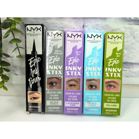 NYX Other - 5 NYX LOT😍Matte Liquid Liner Waterproof Epic Wear Ink Eyeliner Stix Mixed Set